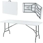 Klapptisch Ljusnarsberg 180x75x72cm Kunststoff Wei&szlig; [en.casa]