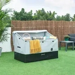 Aufbewahrungsbox Alanno 147x86x109cm Grau/Schwarz [casa.pro]