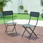 Klappstuhl Sande 2er Set Stahl Schwarz [en.casa]