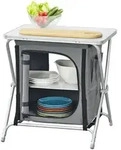 Campingschrank Tullinge mit Arbeitsplatte 60x45x64cm Dunkelgrau en.casa