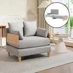 1-Sitzer-Schlafsofa Seinlus 81x88x68 cm Hellgrau [en.casa]