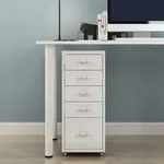 Rollcontainer K&ouml;kar mit 5 Schubladen 69x28x41 cm Wei&szlig; matt [en.casa]