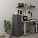 Rollcontainer K&ouml;kar mit 8 Schubladen 109x28x41 cm Dunkelgrau [en.casa]