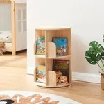Drehbares B&uuml;cherregal Chasek 65x44 cm Kiefernholz Natur [en.casa]