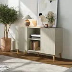 Sideboard Nand mit 2 T&uuml;ren 120x40x76 cm Sandfarben [en.casa]