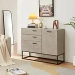 Sideboard Lavangen 75x100x35 cm Betonoptik, hell [en.casa]