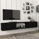 Fernsehschrank Paltamo 180x31x29,5cm Schwarz [en.casa]