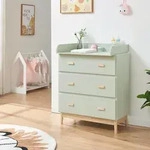 Wickelkommode Sarievn mit Wickelauflage 100x80x53 cm Mintgr&uuml;n [en.casa]