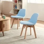 Kinderzimmerstuhl Elvdal 2er Set gepolstert Himmelblau [en.casa]