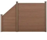 WPC Gartenzaun mit Schr&auml;gelement 183x277 cm braun [neu.holz]