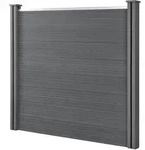 WPC Gartenzaun 165x162 cm mit Pfosten Sichtschutz Windschutz neu.holz
