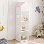 Kinderregal Vipsali 140x40x35 cm Wei&szlig;/Rosa [en.casa]