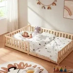 Bodenbett Tanna 140x200 cm Natur [en.casa]