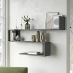 Wandregal Kitee 120 x 14,5 x 71,5 cm Betonoptik [en.casa]