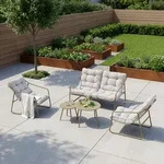 Gartenm&ouml;belset Kivanta 5-tlg. Beige [en.casa]