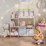 Kinderregal Lysekil 100x93x30 cm mit Einhorn Motiv [en.casa]