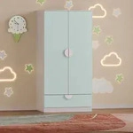 Kinderkleiderschrank Sandnes mit Schublade 123x60x40 cm Mintgr&uuml;n [en.casa]