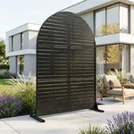 Trennwand Nodepp Rundbogenform 180x90 cm Stahl Schwarz [casa.pro]