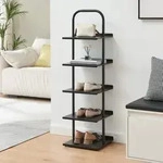 Schuhregal Poytya Stahl 119x34x32 cm Schwarz [en.casa]