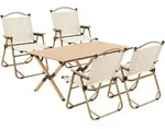 Campingm&ouml;bel-Set Botrugno 5-tlg. Textilgewebe Beige [casa.pro]