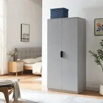 Kleiderschrank Eiselfing 176x80x52 cm 4 F&auml;cher Grau [en.casa]