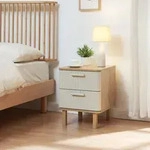 Nachttisch Ferrersp mit 2 Schubladen 50x40x40 cm Eicheoptik/Sandfarben [en.casa]