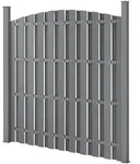 WPC Gartenzaun 185x193 cm Rund Grau neu.holz