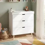 Wickelkommode Sallinrar mit abnehmbarer Wickelauflage 92x84x50cm Wei&szlig; [en.casa]