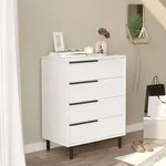 Kommode Vesanto 95x75x45 cm 4 Schubladen Wei&szlig; [en.casa]