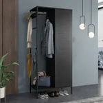 Kleiderschrank Puumala 180x80x45 cm Metall Schwarz [en.casa]