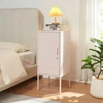 Nachtschrank Hausj&auml;rvi 82x35x35 cm Stahl Rosa [en.casa]