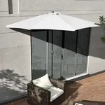Halb-Sonnenschirm Eger &Oslash;300 Halbrund Wei&szlig; [casa.pro]