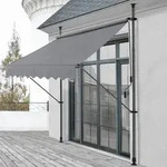 Klemmmarkise Stem 350x120x220-309 cm Mittelgrau [pro.tec]