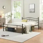 Metallbett Florenz 140x200 cm Schwarz [en.casa]