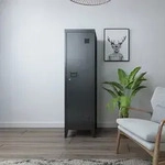 Einzelspind Kurikka 137x38x38 cm Schwarz [en.casa]