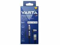 VARTA Speed Charge& Sync 3in1 Ladekabel Micro USB, USB-C, Lightning 2m für iPhon...