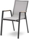 MONDO Gartenstuhl stapelbar Alu/Teak