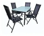Gartenm&ouml;bel 5er-Set &brvbar; schwarz &brvbar; Ma&szlig;e (cm): B: 140 H: 73