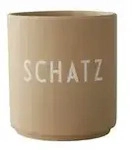 DESIGN LETTERS Becher &brvbar; beige &brvbar; Porzellan &brvbar; Ma&szlig;e (cm): H: 8,5 &Oslash;: 8.0