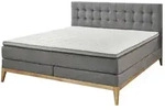 Primo Boxspringbett &brvbar; grau &brvbar; Ma&szlig;e (cm): B: 180 H: 109