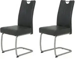 Polsterschwingstuhl 2er-Set mit Griff &brvbar; grau &brvbar; Ma&szlig;e (cm): B: 58 H: 99