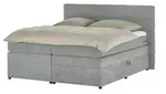 Boxspringbett mit Bettkasten &brvbar; grau &brvbar; Ma&szlig;e (cm): B: 204 H: 124