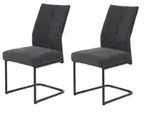 Cord-Polsterstuhl 2er-Set &brvbar; grau &brvbar; Ma&szlig;e (cm): B: 50 H: 99