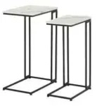 Beistelltisch 2er Set &brvbar; wei&szlig; &brvbar; Ma&szlig;e (cm): B: 32 H: 71