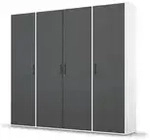 Dreht&uuml;renschrank Yarm &brvbar; wei&szlig; &brvbar; Ma&szlig;e (cm): B: 187 H: 194