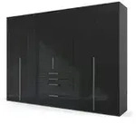 Dreht&uuml;renschrank Port Talbot &brvbar; schwarz &brvbar; Ma&szlig;e (cm): B: 301 H: 223