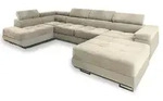 MASSENO Wohnlandschaft mit Schlaffunktion Casone &brvbar; creme &brvbar; Ma&szlig;e (cm): B: 345 H: 90