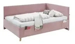 Polsterbett in Cord &brvbar; rosa/pink &brvbar; Ma&szlig;e (cm): B: 130 H: 90