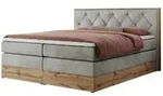 Boxspringbett mit Bettkasten &brvbar; grau &brvbar; Ma&szlig;e (cm): B: 188 H: 115