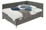 Polsterbett in Cord &brvbar; grau &brvbar; Ma&szlig;e (cm): B: 150 H: 90